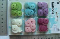 SWEET THREADS Round BUTTONS 6 Bright of 3 Sizes Sm, Med, Lrg – BasicGrey Pri17br