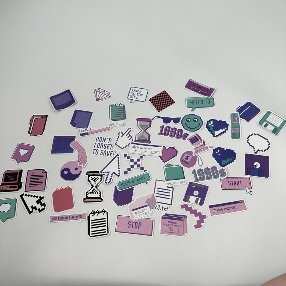 Large Collection of 1990s and 1980s Retro Look Stickers