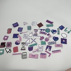 Large Collection of 1990s and 1980s Retro Look Stickers