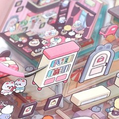 Miniature Scene 3D Sticker Collection DIY House Sticker Make Your Own Store/Room