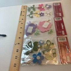 Scrapbook Embellishments Felt Stickers Flowers Pig Sheep Dimensional