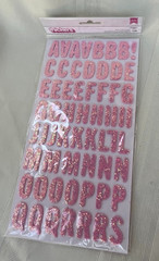 NEW ~ AMERICAN CRAFTS ~ THICKERS «MAGGIE» GLITTER FOAM STICKERS ~ PINK ~