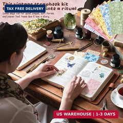 540 PCS Vintage Floral Scrapbook Supplies & Scrapbook Stickers, Junk Journal Sup