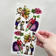 Violette Frogs in Love Stickers Valentine’s Junk Journal Collage Scrapbooking