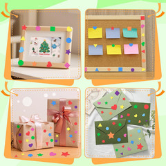 1600 Foam Shape Stickers in 8 Colors for Kids Crafts, 16 Sheets