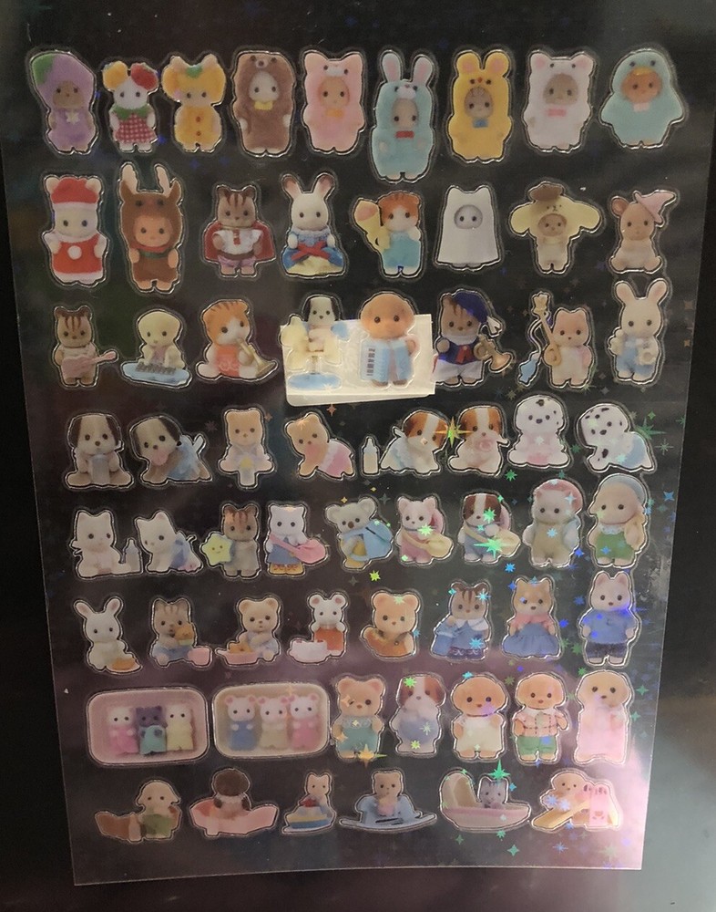 Kawaii Cute Sylvanian Families Calico Critters Animals Sticker Rare Htf Vintage