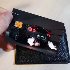 Black Race Car Booster Debit Card Credit Card Vinyl Skin Cover Waterproof