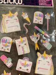 Sticko girly unicorn back to school supplies stickers- sweet & adorable!