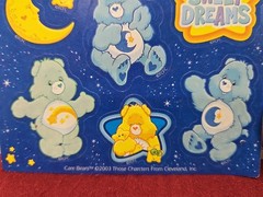 Vtg. Care Bear Stickers Satin-1987 AGC, Glitter-TCFC, Inc., Blue Sheet-2003