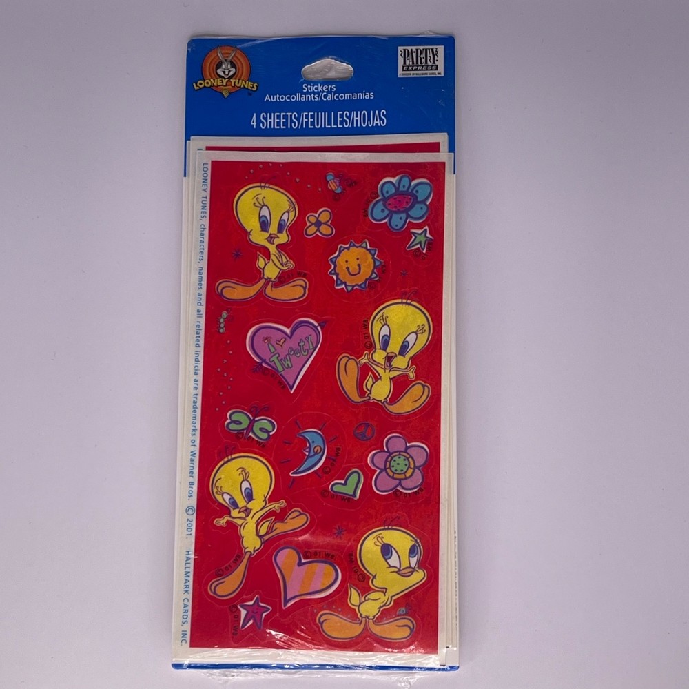 Looney Tunes Tweety Stickers 2000 Hallmark 4 Sheets Vintage Party Crafts New