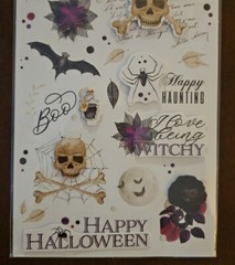 Crafter’s Square Halloween Gothic themed stickers «3D», skulls, bat, spiders NIP