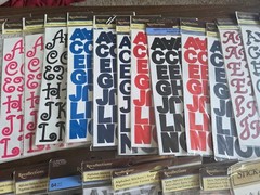 Lot of 54 Pkgs Alphabet/Number 3D Foam Glittery Shiny Cardstock Stickers NEW