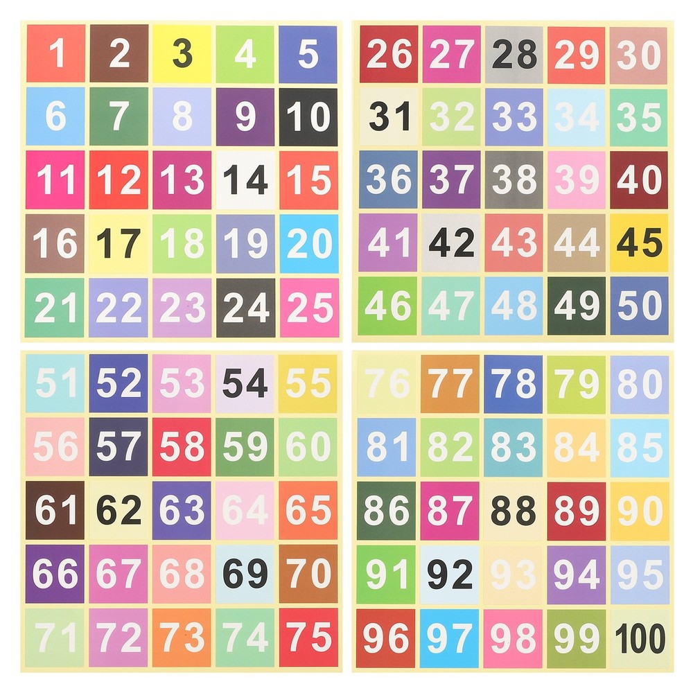1.5″ Consecutive Number Stickers, 1 Set Self Adhesive Number Decals, Multicolor