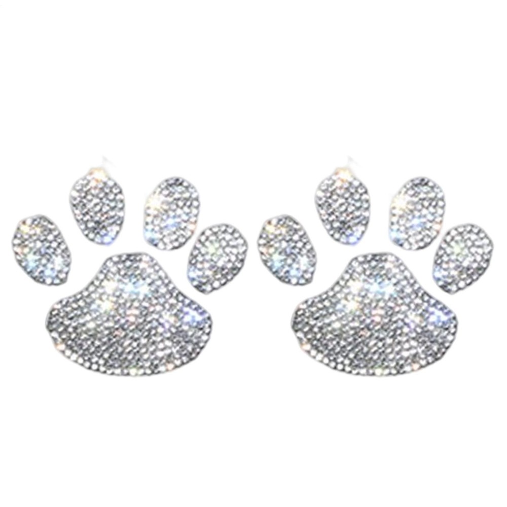 Paw Print Stickers Crystal Car Decoration Stickers Bling Rhinestone Paw Decals