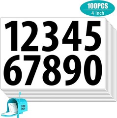 Self-Adhesive Number Stickers 100 PCS 4″ Black for Cabinets and Mailboxes