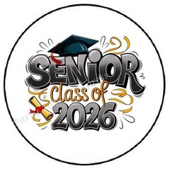 SENIOR CLASS OF 2026 GRADUATION ENVELOPE SEALS LABELS STICKERS PARTY FAVORS