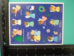 Vintage Hallmark Stickers RELIGIOUS CHRISTMAS ANGELS (3) Loose Sheets