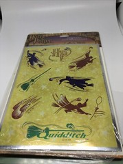 Harry Potter Quidditch Gryffindor Stickers 2004 Red Foil Metallic Lot of 2