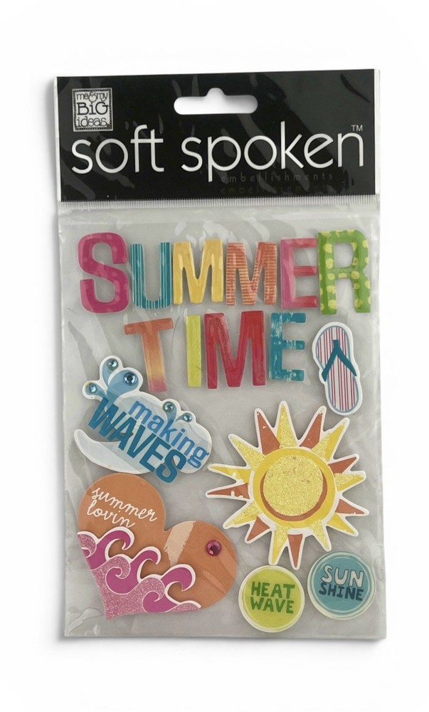 Me and My Big Ideas Soft Spoken Sunshine-Summertime Sticker Embellishments 3D