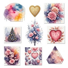 Set Of Love Valentines Embellishments Junk Journal Scrapbook PICK A SET