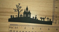 🕷️5 HAUNTED HILL cardstock paper die cut embellishments HALLOWEEN