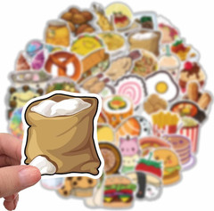 50Pcs Cute Food Stickers for Kids and Adults – Vinyl Stickers for Scrapbooks & W