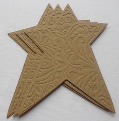 (3) EMBOSSED PRiMiTiVE STARS – Bare Chipboard Die Cuts – Embellishment – 5″ inch