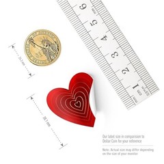 2500 Red Heart Shape Stickers with Gold Foil – 1.5″ for Valentine’s Day, Party D