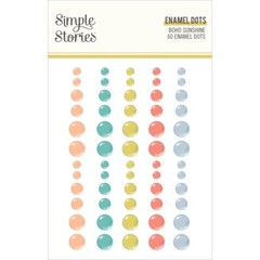 Crafts Enamel Dots SS Sticky Back Boho Sunshine Pastel Peach Aqua Purple Orange