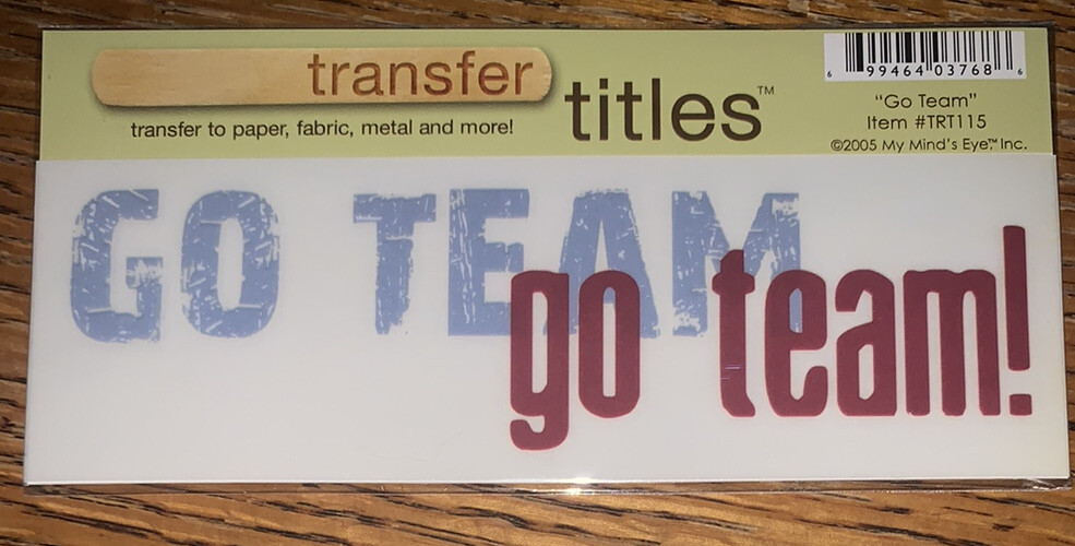 My Mind’s Eye RUB ON TRANSFER TITLES “ Go Team Go Team “ SCRAPBOOK Cheer Sports