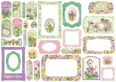 GRAPHIC 45 – GROW WITH LOVE – CHIPBOARD TAGS AND FRAMES – 30 PIECES