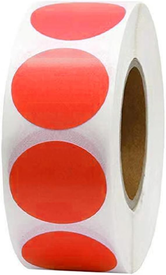 1000 Self-Adhesive 1-Inch White Circle Dot Stickers for Effortless Organization