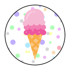 Ice cream stickers, labels, tags, envelope seals, ice cream party favors
