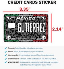 Gutierrez Credit Card Skin Cover Vinyl Stickers (4 Pack) Gutierrez Decal MX