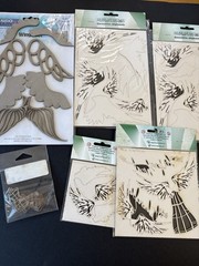 Dress Form Wings Decorative Chipboard Collage Mixed Media LOT of 11 Scrapiniec