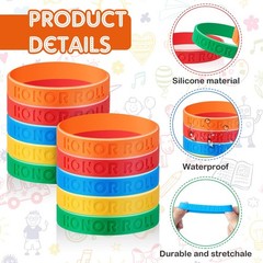 200 Pcs Honor Roll Rubber Wristbands Celebration Items Bulk Certificates Colo…