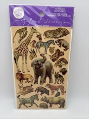 Vintage Safari Zoo Animals Stickers By Punch Studio The Gifted Line Sealed RARE