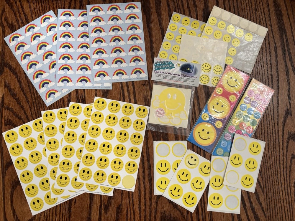 Happy Smiley Face Rainbow Stickers Car Window Cling Street Graphics