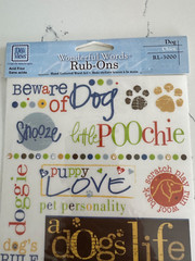 Deja Views – Wonderful Words – Rub-Ons – Dog Bark Watch Dog Snooze Scrapbooking
