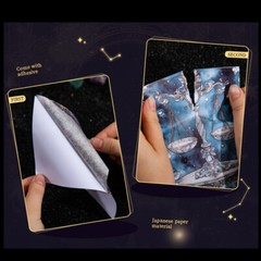 10Pcs Fantasy Background Paper Stickers Animal Moon Scrapbooking Journal Crafts