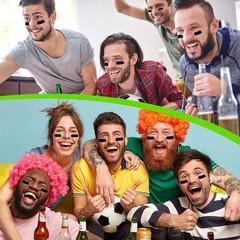 200 Count Sports Eye Black Stickers Set with Erasable Pencils for Game Day