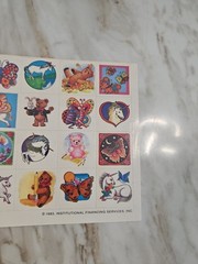 Vintage 1983 Institutional Financing Services Stickers Butterflies Unicorn Color