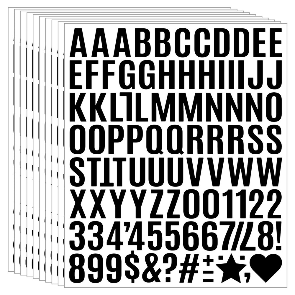1960Pcs Waterproof 1″ Vinyl Alphabet & Number Stickers – Self-Adhesive, Black