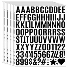 1960Pcs Waterproof 1″ Vinyl Alphabet & Number Stickers – Self-Adhesive, Black