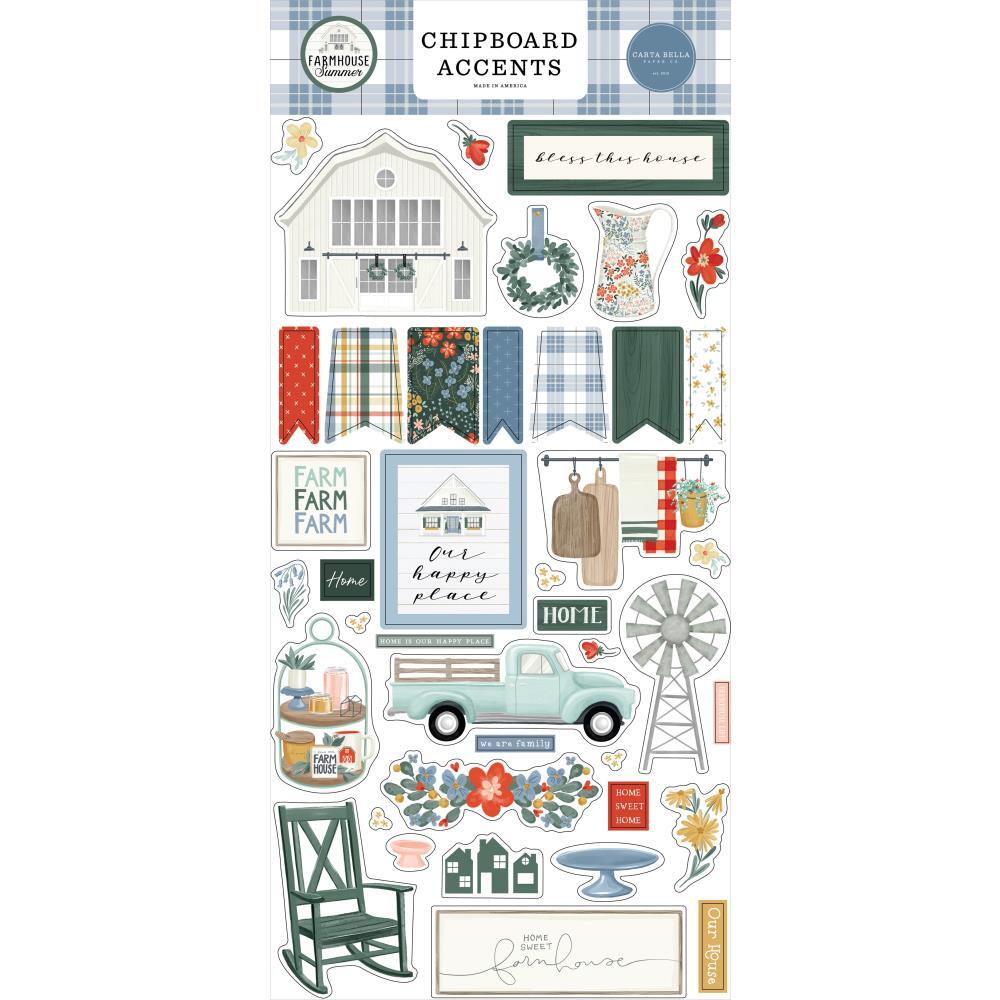 Carta Bella ~ FARMHOUSE SUMMER ~ Chipboard Accents