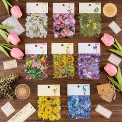 320Pcs Flower Stickers, Cute Vintage Floral Sticker for Kids, Clear Wildflower S