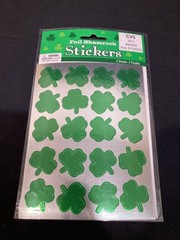 St Patrick’s Shamrock Foil Stickers 10 Packs Of 40 (400 Stickers) – 1 Inch