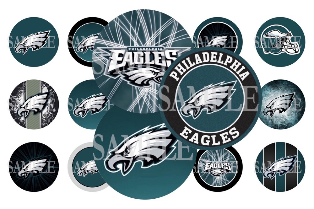 Philadelphia Eagles Pre-Cut 1 Inch Bottle Cap Images (3 Options)