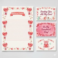 Cute Valentine Paper Sets Junk Journal Scrapbook Choose A Set