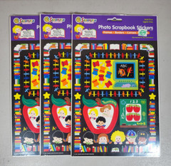 Lot of 5 SandyLion Photo Scrapbook Stickers – Pooh, Sports, & School Days